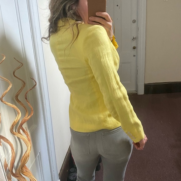 Ralph Lauren canary yellow linen jacket Sz 6 - Picture 11 of 16